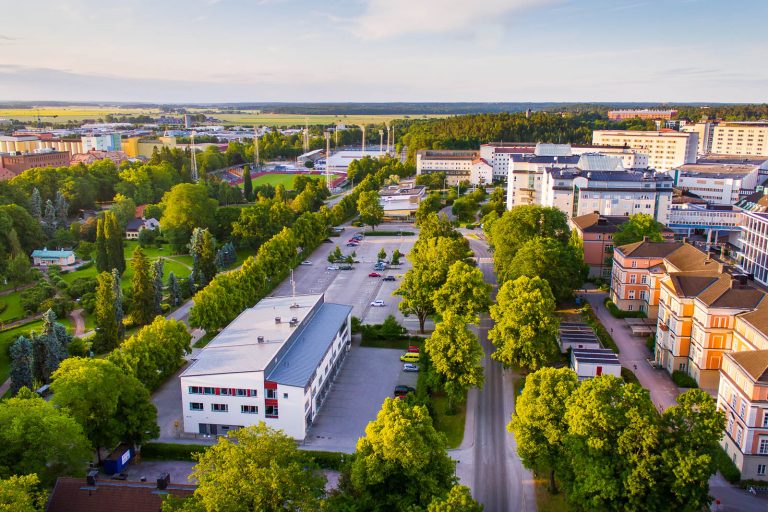 Akademiska sjukhuset i Uppsala. Bild tagen från luften, 2013