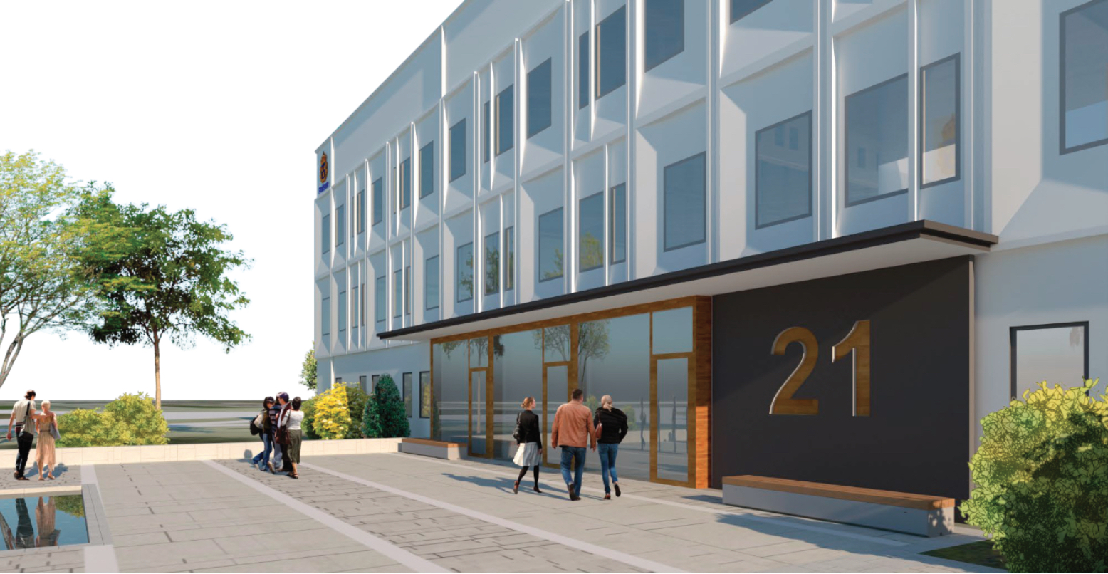 Skiss på ett modernt hus