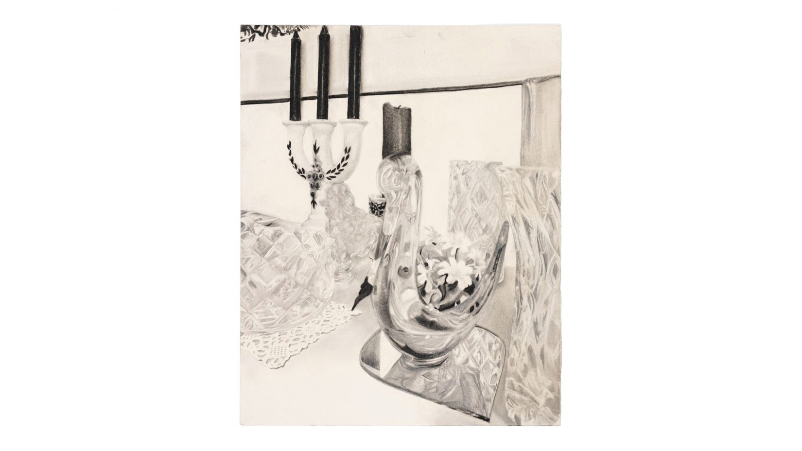 En tavla med ljusstakar