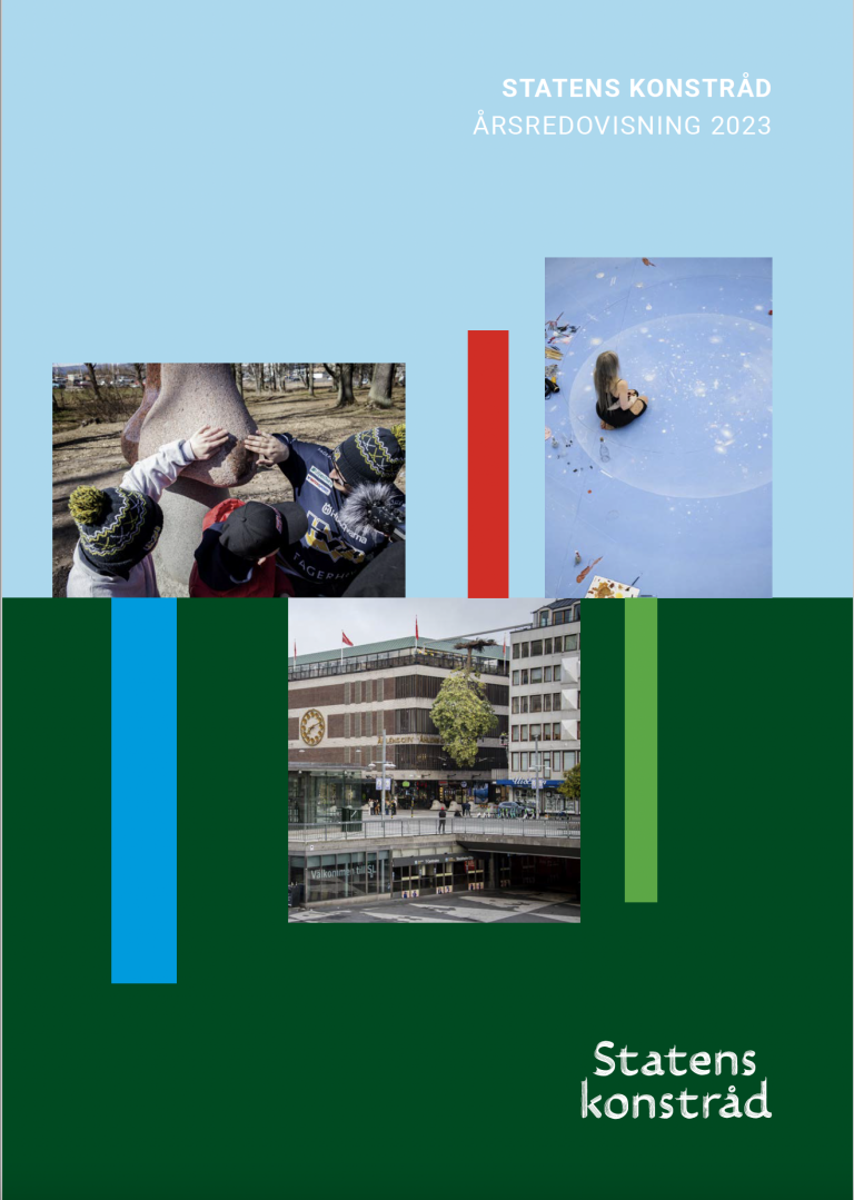 Omslag för rapport. tre små bilder på verk på ett två rutor med grön och blå färg.