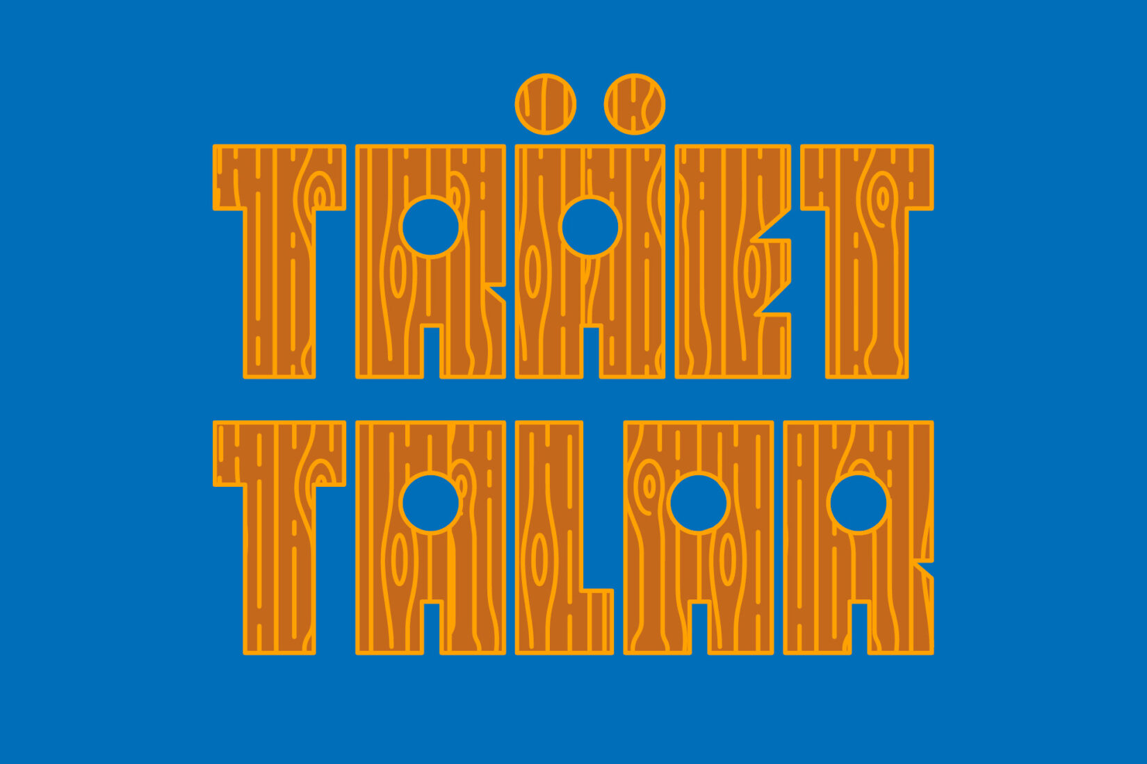 trätypsnitt med text Träet talar