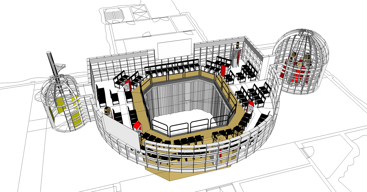 Skissbild till JOnas Staals verk Interplanetay Species Society Assembly.