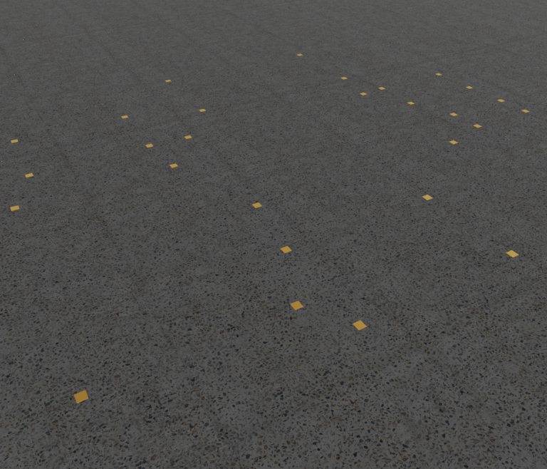 Grått golv med bronspunkter i abstrakt mönster