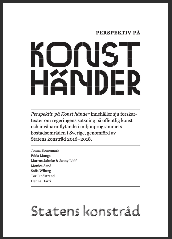 omslag med text Perspektiv på Konst händer