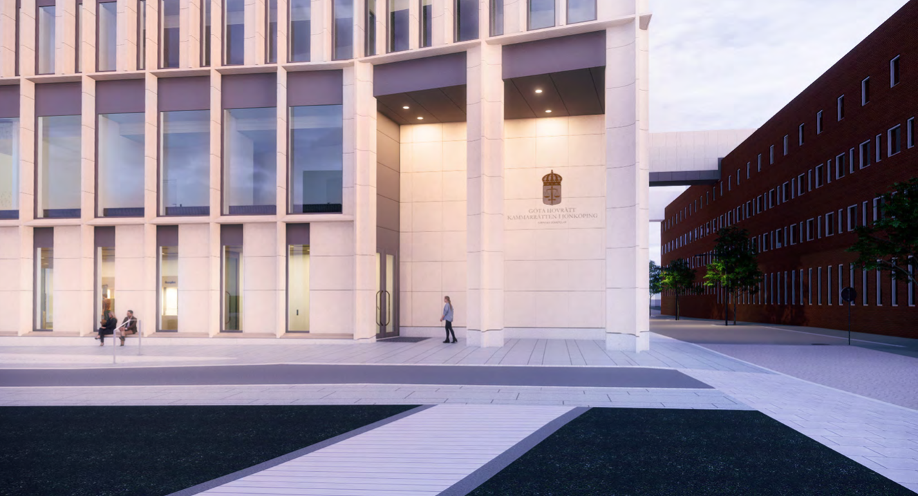 Skissbild på en modern byggnad